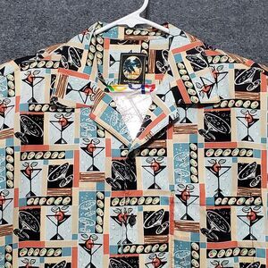 Vintage Koko Island Hawaiian Shirt Mens Large Martini Print Single Stitch USA